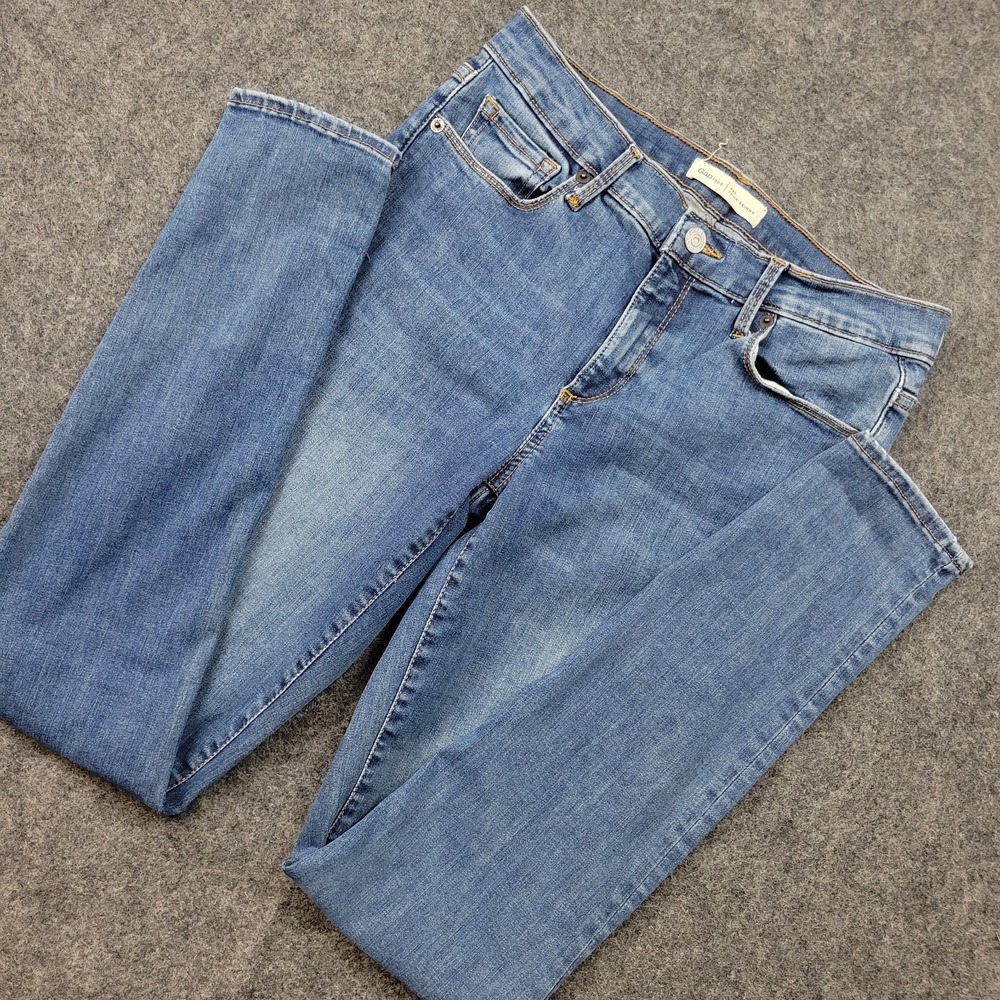 Gap Jeans Womens 29L Blue Denim Whiskered 5 Pocket True Skinny Leg Streetwear